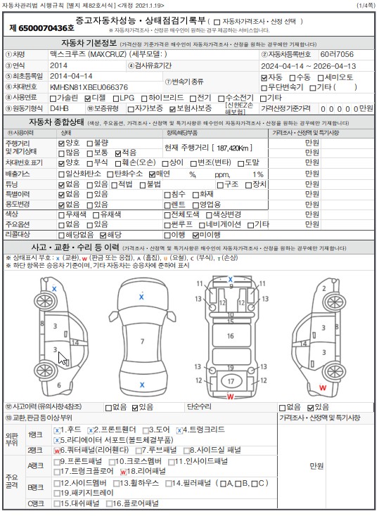 Основная информация и общее состояние / история аварий и ремонтов
