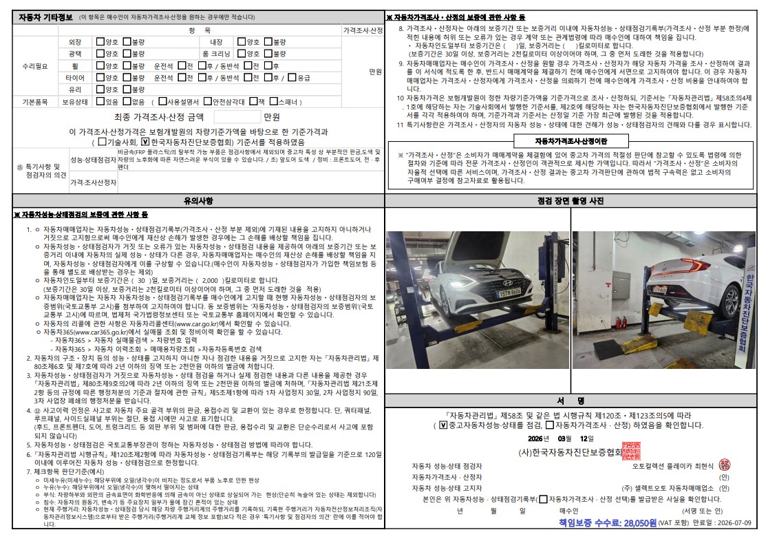 Детальное состояние автомобиля