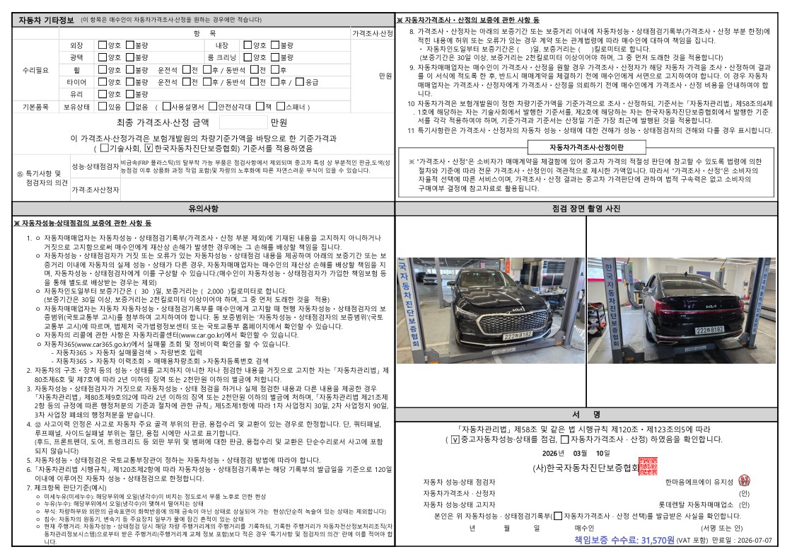Детальное состояние автомобиля