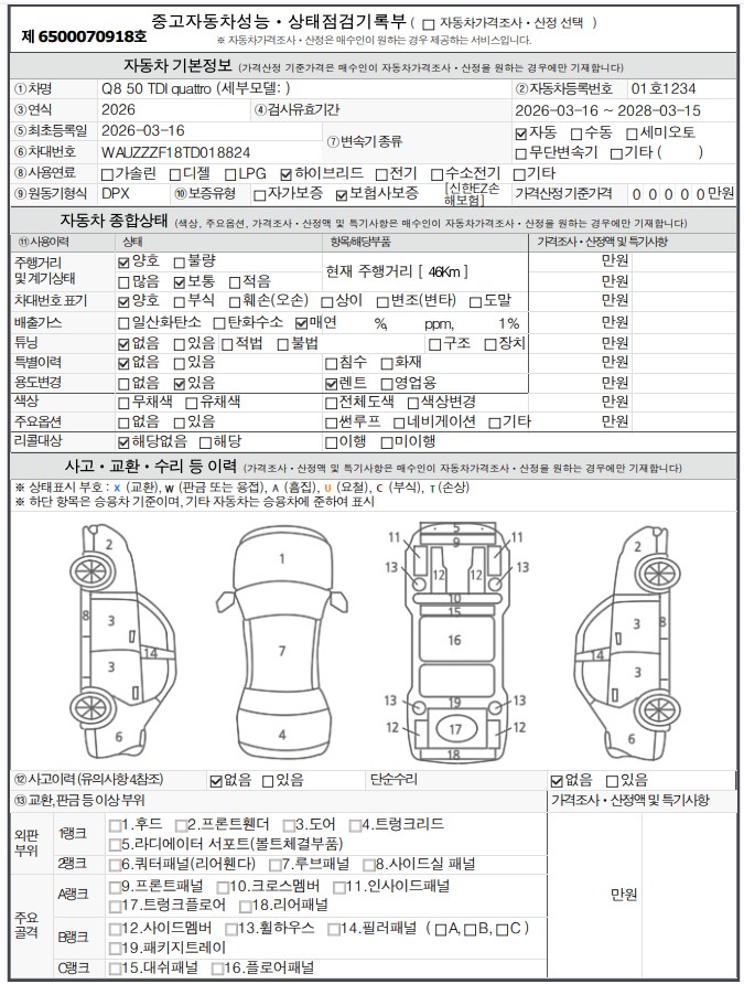 Основная информация и общее состояние / история аварий и ремонтов