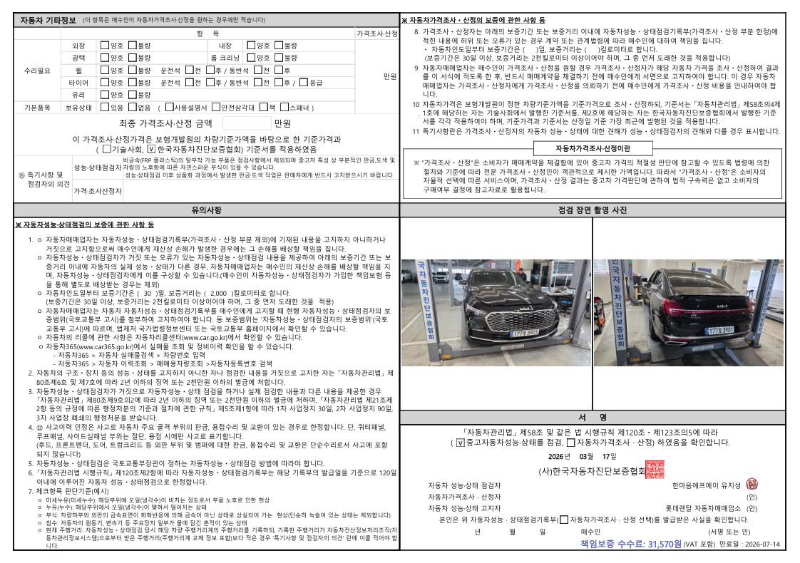 Детальное состояние автомобиля
