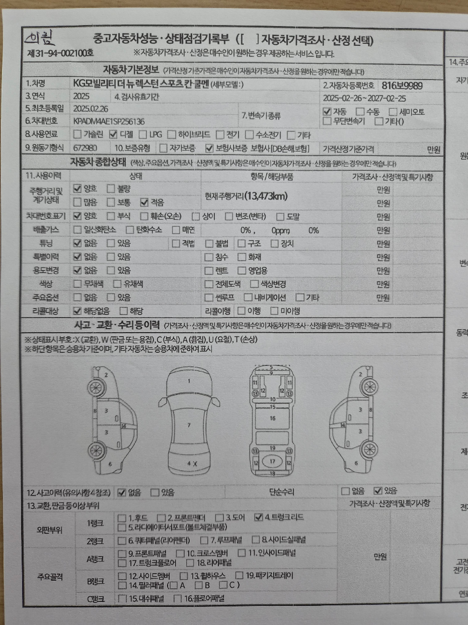 Основная информация и общее состояние / история аварий и ремонтов