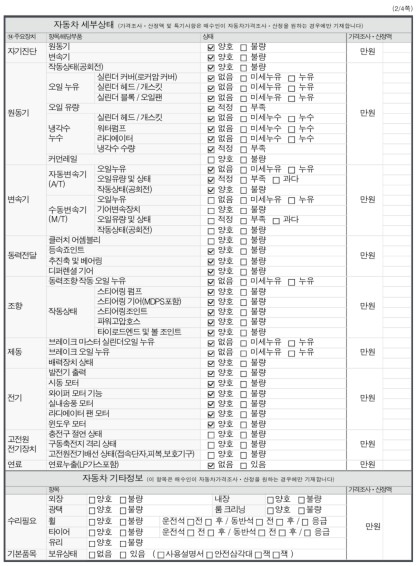 Детальное состояние автомобиля