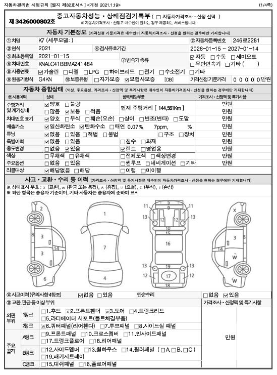Основная информация и общее состояние / история аварий и ремонтов