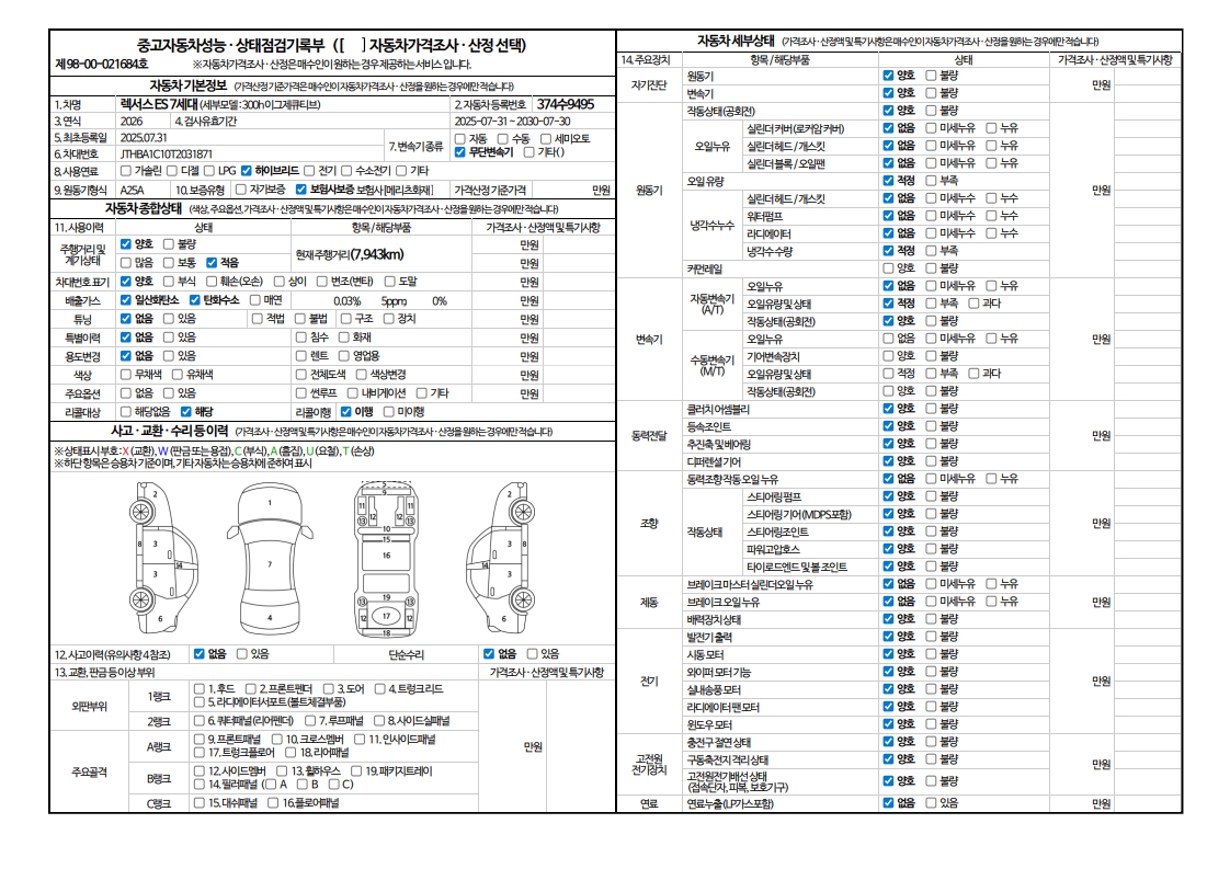Основная информация и общее состояние / история аварий и ремонтов
