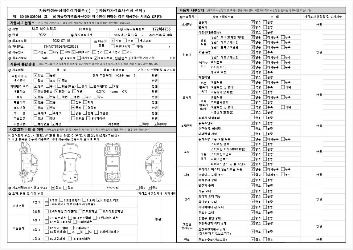 Основная информация и общее состояние / история аварий и ремонтов