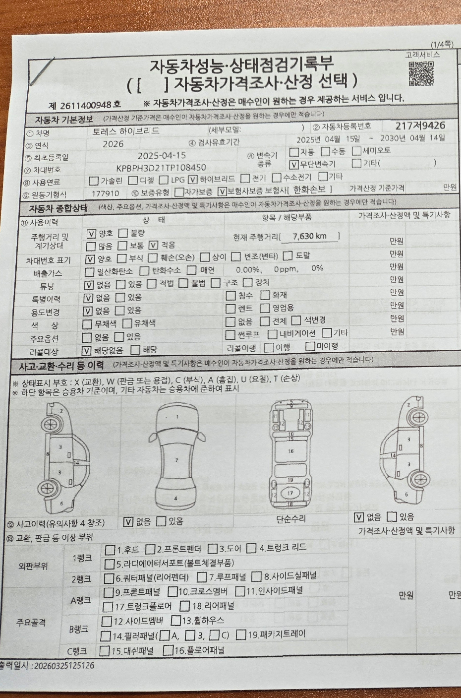 Основная информация и общее состояние / история аварий и ремонтов