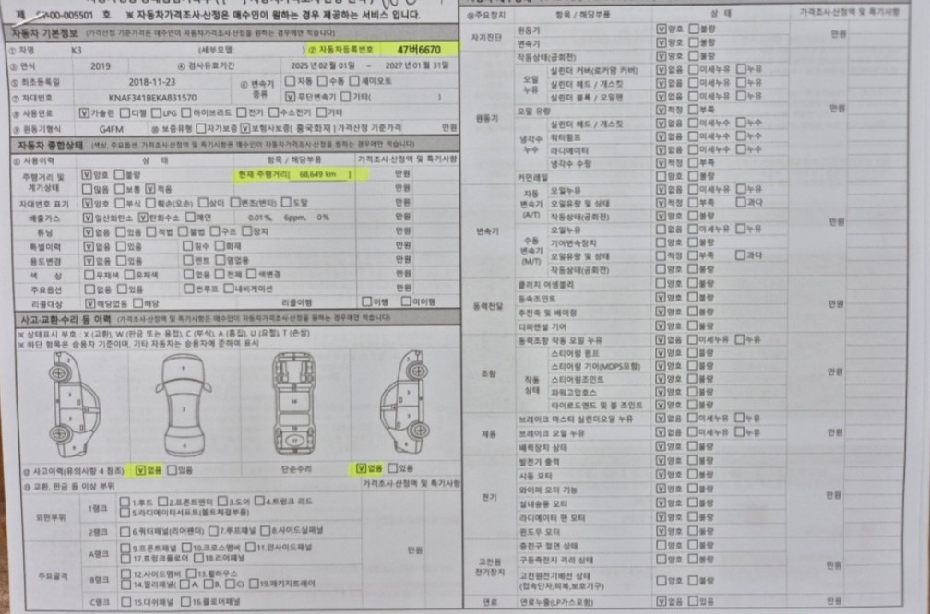 Основная информация и общее состояние / история аварий и ремонтов
