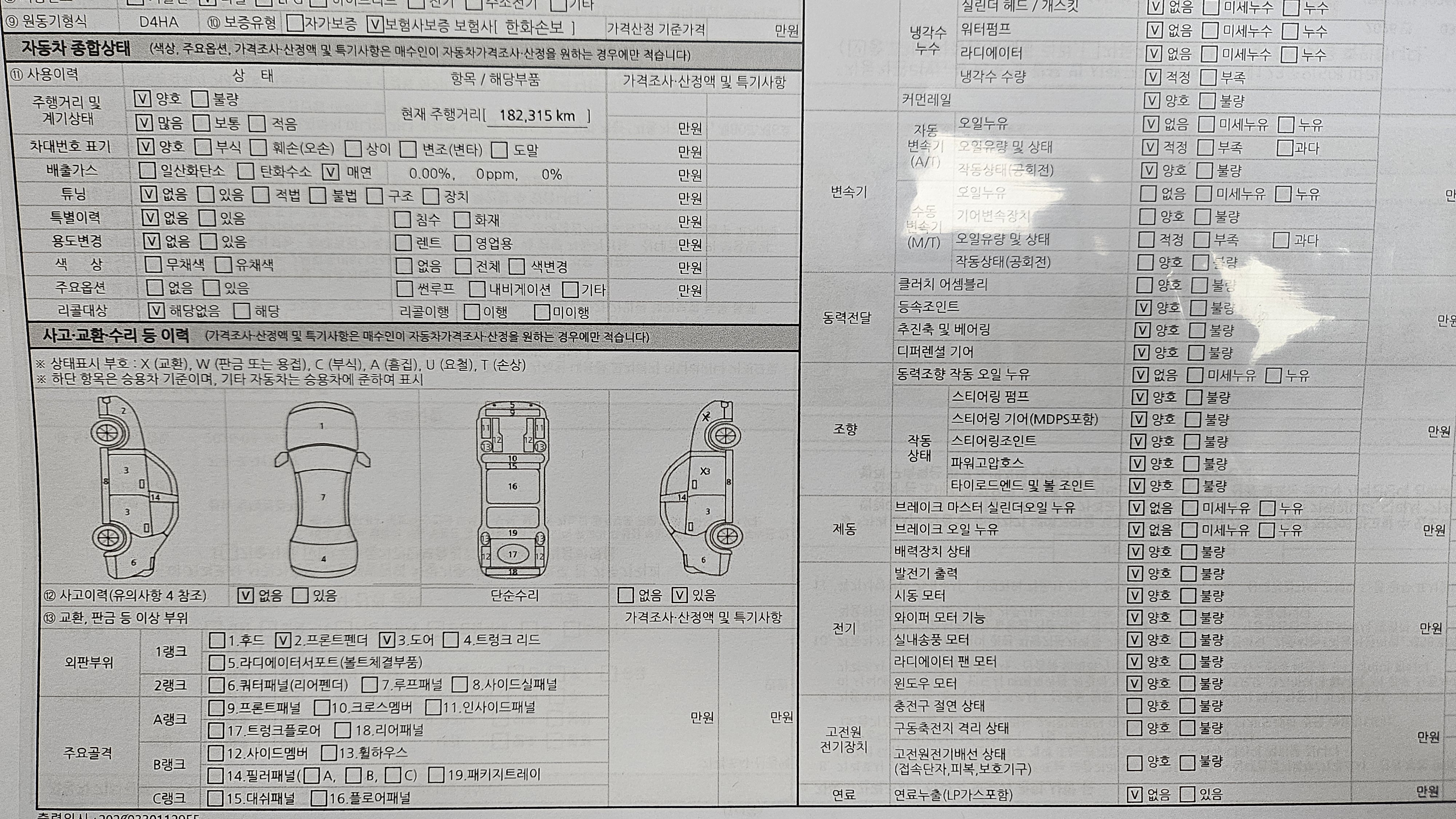 Основная информация и общее состояние / история аварий и ремонтов