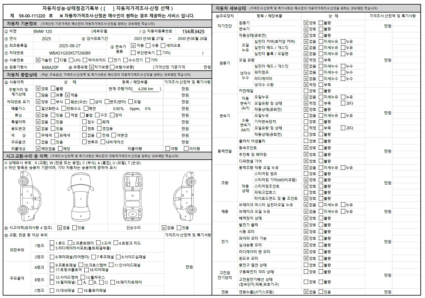 Основная информация и общее состояние / история аварий и ремонтов