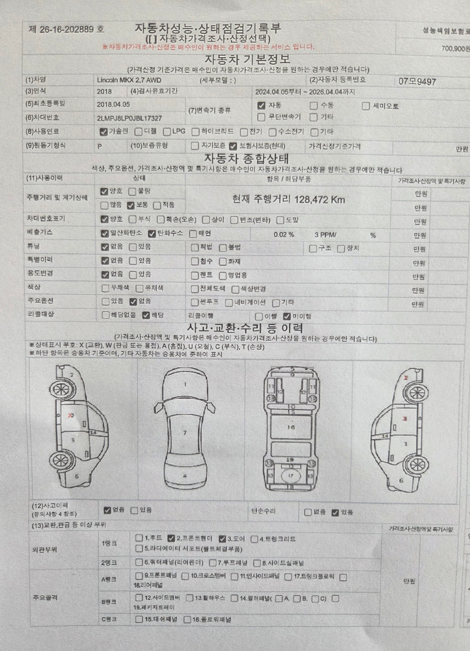 Основная информация и общее состояние / история аварий и ремонтов