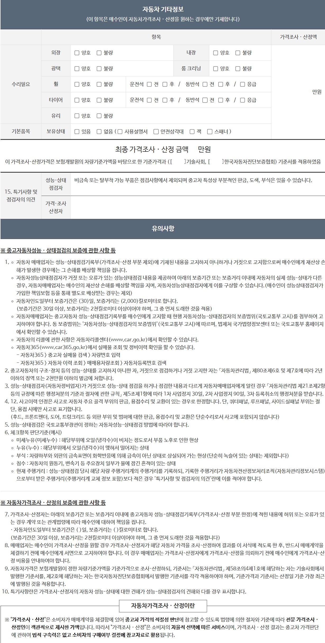 Подробное состояние автомобиля и другая информация