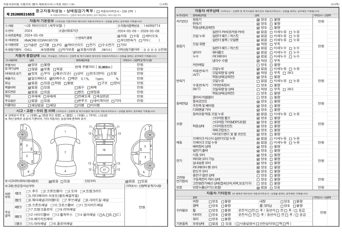 Основная информация и общее состояние / история аварий и ремонтов