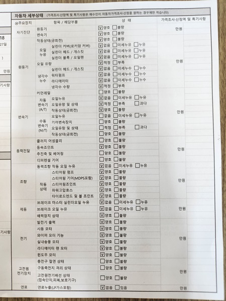 Детальное состояние автомобиля