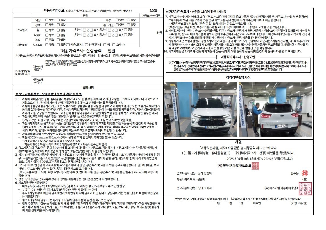 Детальное состояние автомобиля