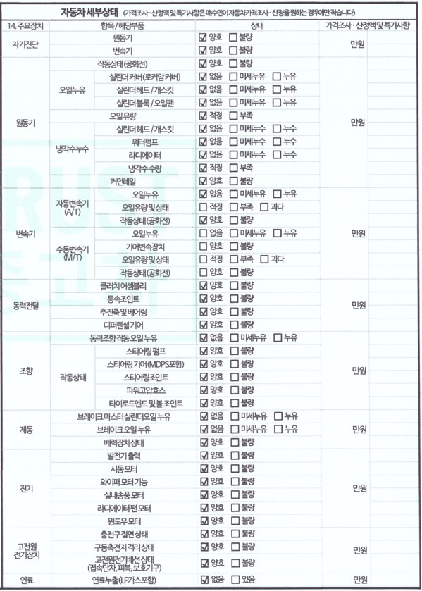 Подробное состояние автомобиля и другая информация
