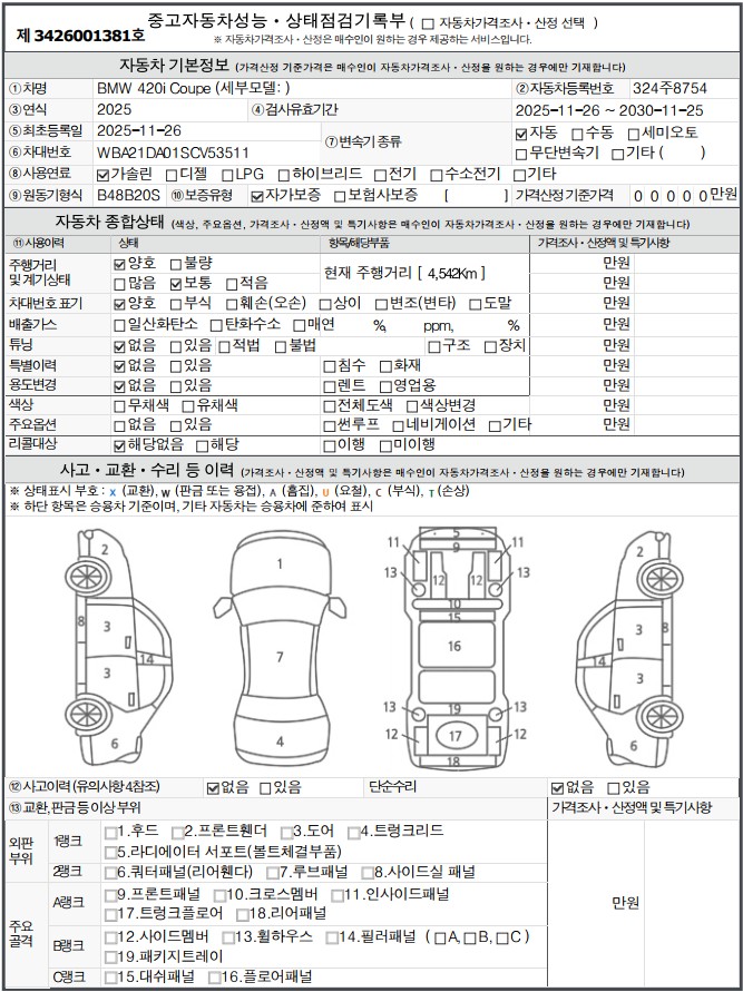 Основная информация и общее состояние / история аварий и ремонтов