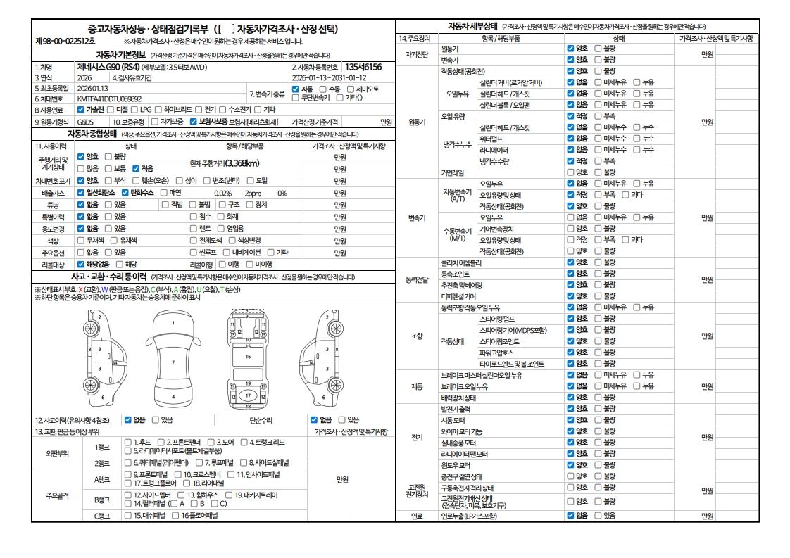 Основная информация и общее состояние / история аварий и ремонтов