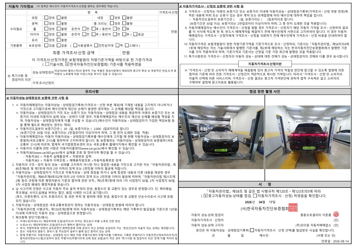 Детальное состояние автомобиля