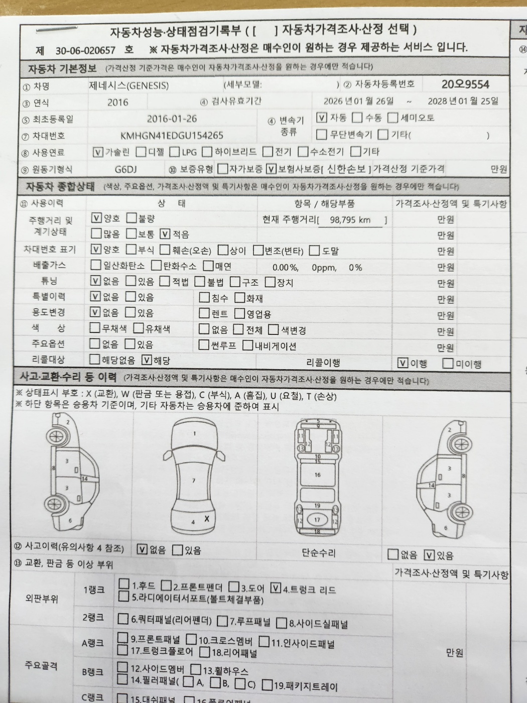 Основная информация и общее состояние / история аварий и ремонтов
