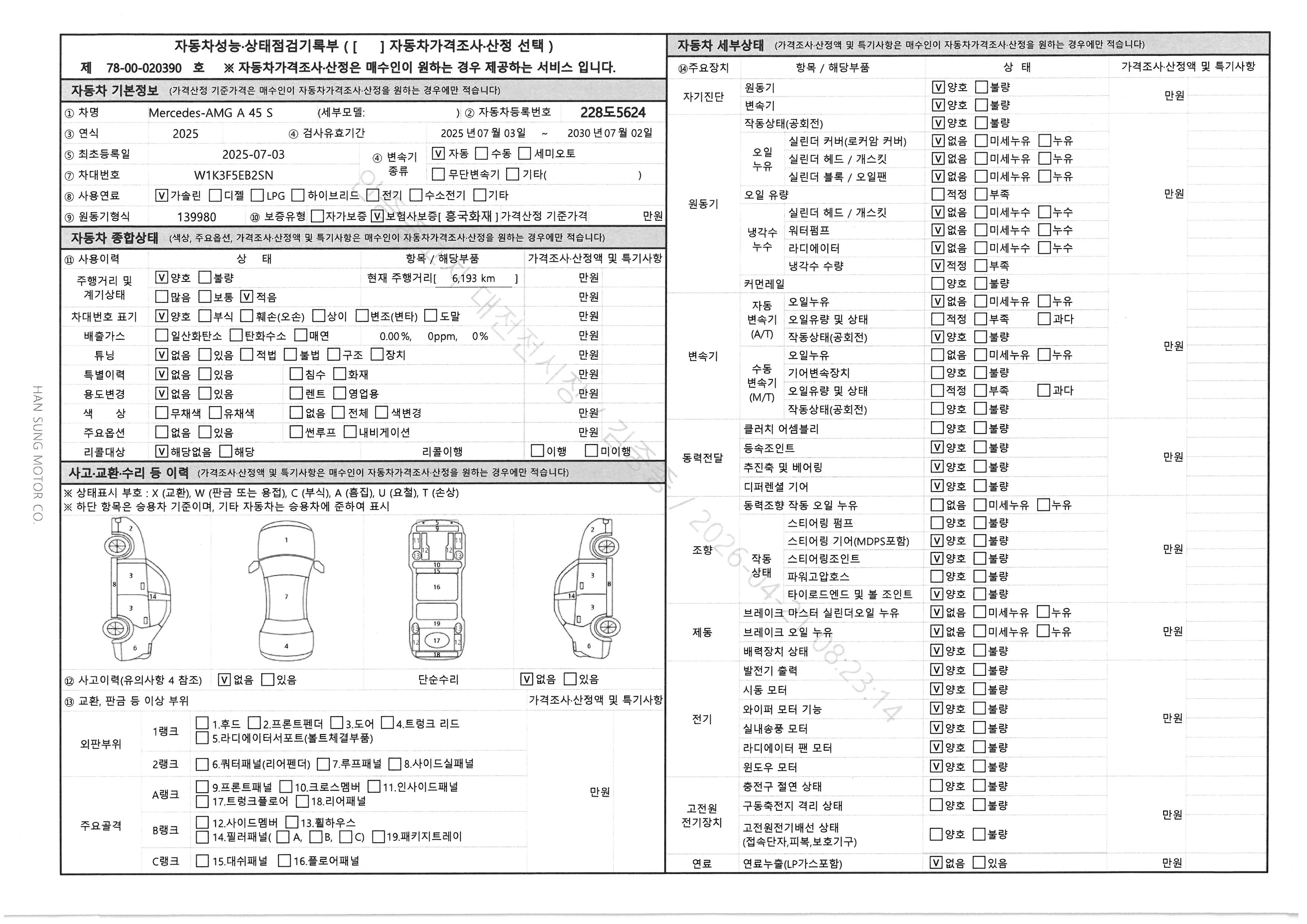 Основная информация и общее состояние / история аварий и ремонтов