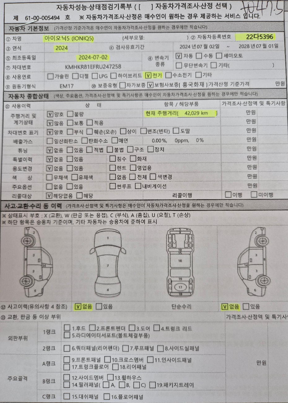 Основная информация и общее состояние / история аварий и ремонтов