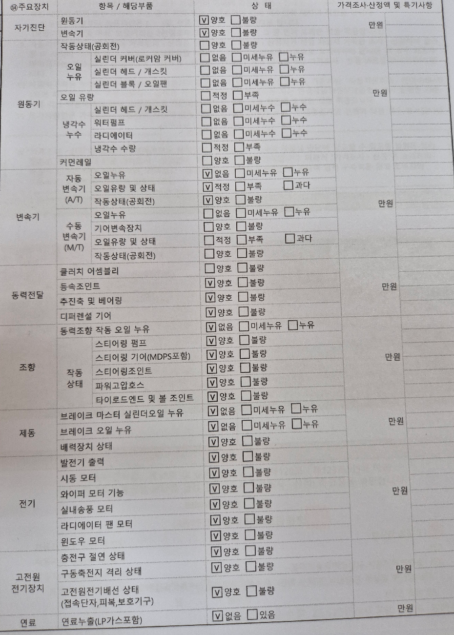Детальное состояние автомобиля