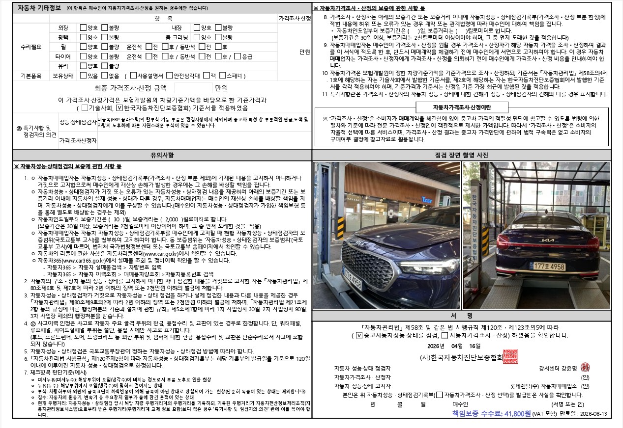 Детальное состояние автомобиля