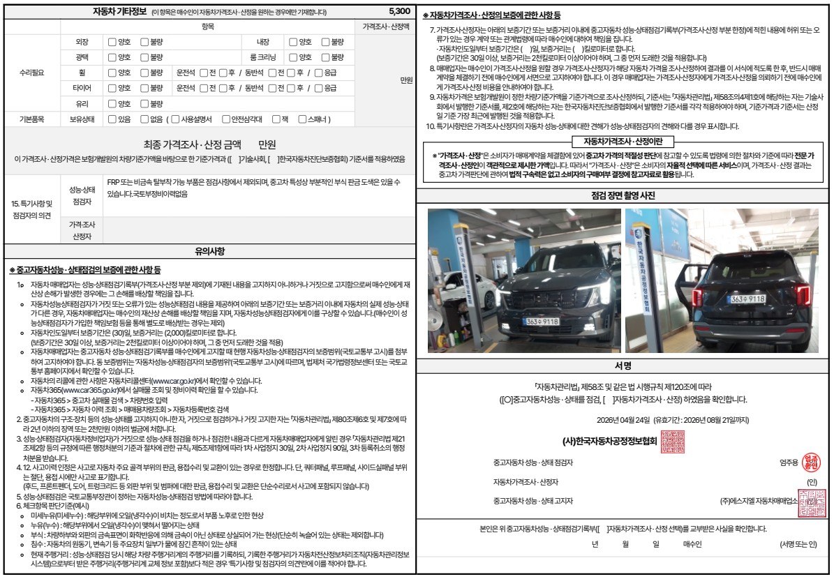 Детальное состояние автомобиля